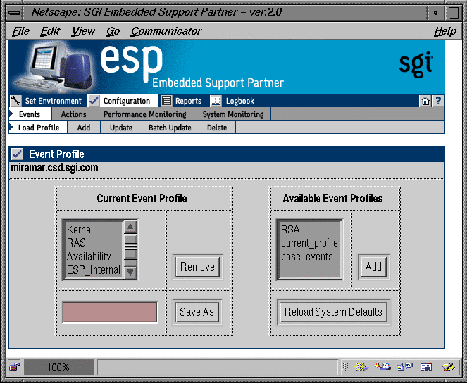 Figure 4-1 Event Profile Window