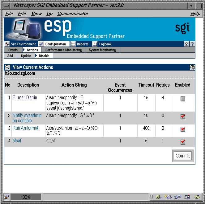 Figure 4-40 View Current Actions Window