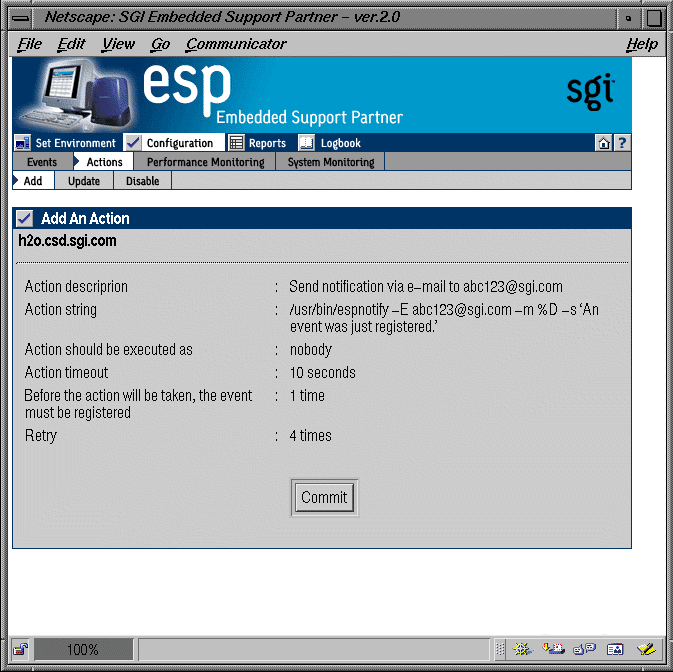 Figure 7-5 Example Verification Message for Sending an E-mail Message Action 