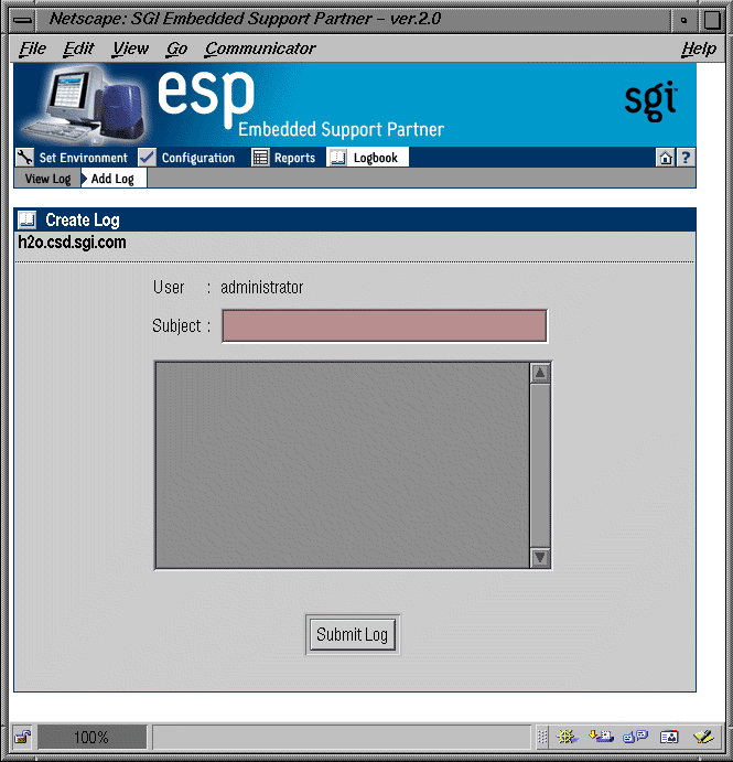 Figure 6-4 Create Log Window