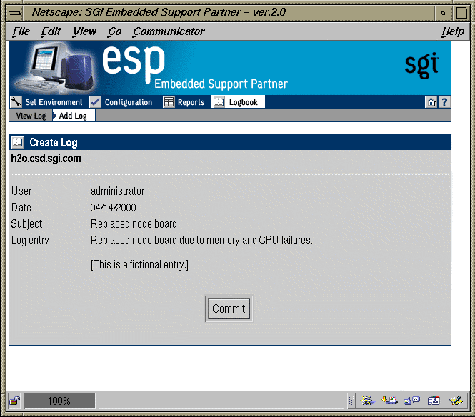 Figure 6-5 Logbook Entry Confirmation Window