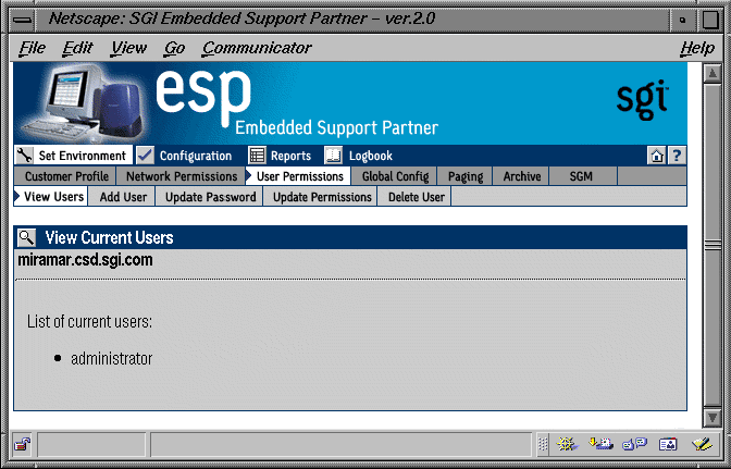 Figure 3-3 Current User List (Web-based Interface)