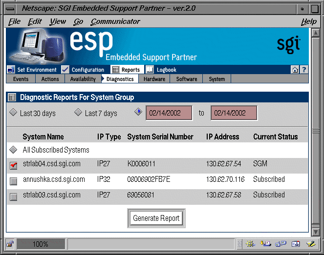 Figure 5-26 Diagnostic Results Window (System Group Manager Mode)