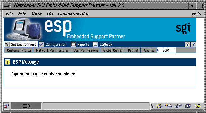 Figure 3-31 SGM Client-to-Server Connection Test Results