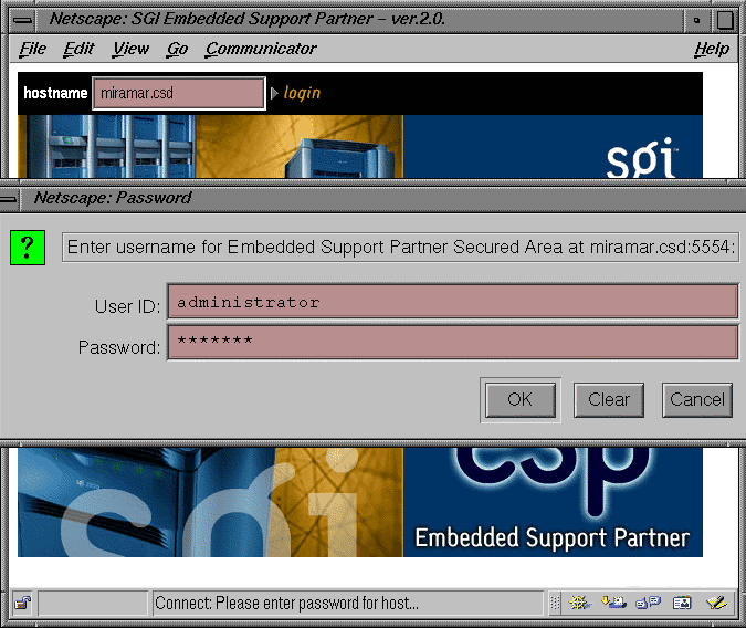 Figure 2-4 Entering a Username and Password