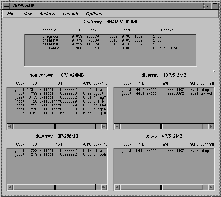 Typical Display from ArrayView