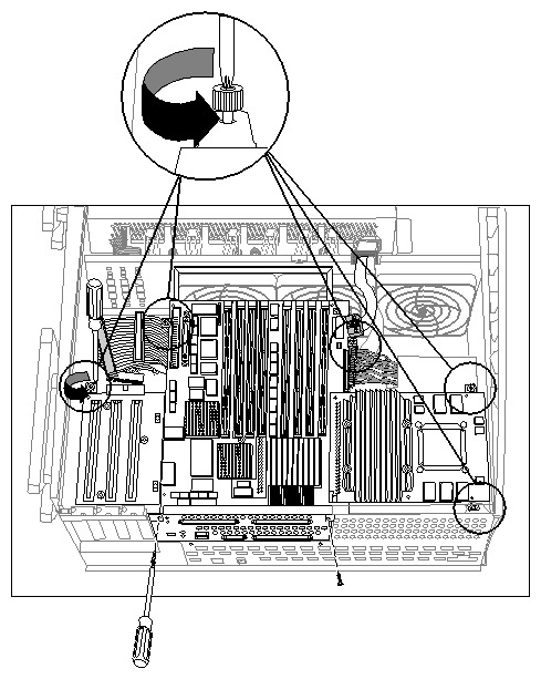 Figure 5-7 Unfastening the Logic Carrier