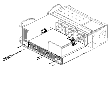 Figure 5-14 Removing the Origin200 Power Supply Screws