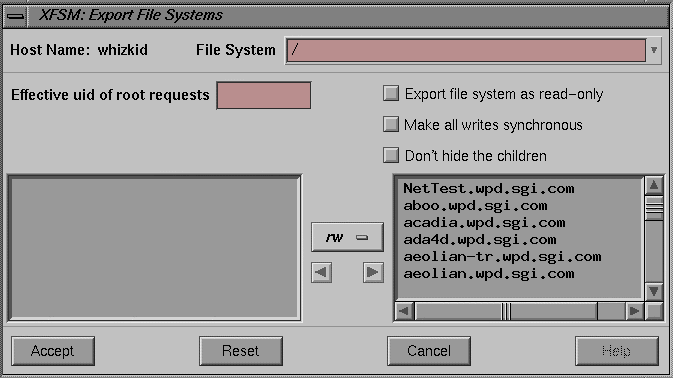 Figure 3-15 xfsm Export Dialog