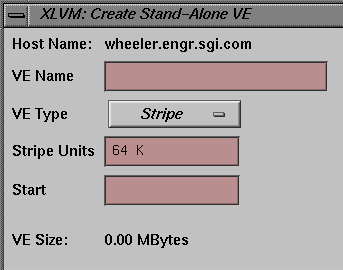 Figure 4-16 xlvm Create VE Dialog Fields