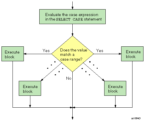 Execution flow for a  CASE construct