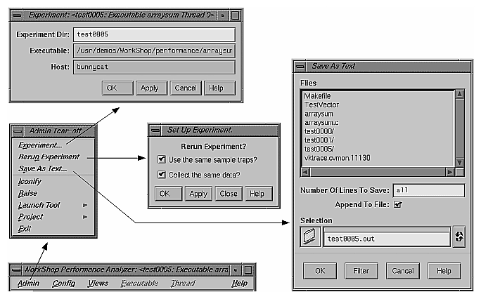 Figure 4-7 Performance Analyzer Admin Menu Options