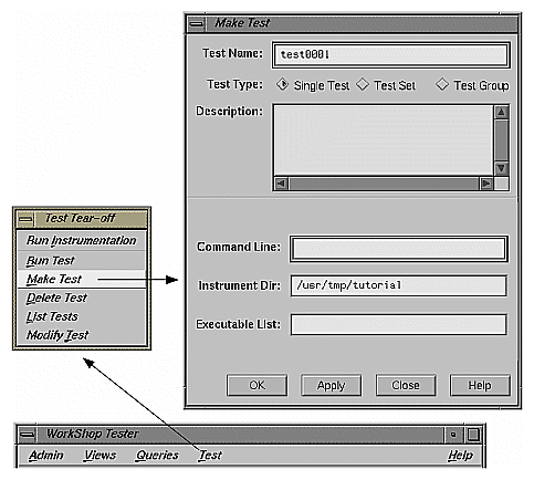 Figure 8-3 Selecting "Make Test"