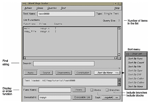 Figure 8-6 "List Functions" Query with Options