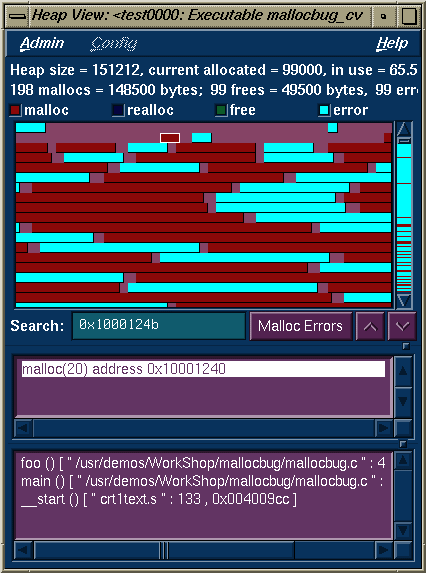 Figure 1-9 Typical Heap View Display Area