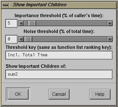 Figure 4-22  Show Important Children Dialog Box