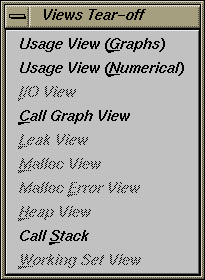 Figure 4-10 Performance Analyzer Views Menu