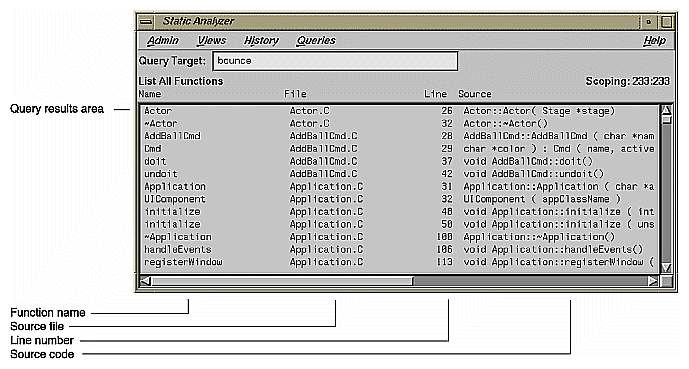 Figure 2-4 The Results of a "List Functions" Query