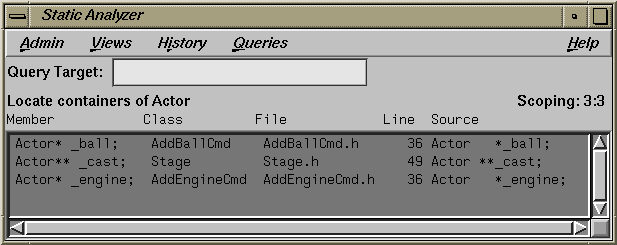 Figure 8-5 Static Analyzer After Browser Query