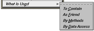 Figure 10-16 "What Is Used" Submenu of Queries Menu