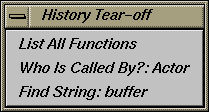 Figure 2-5 Static Analyzer History Menu