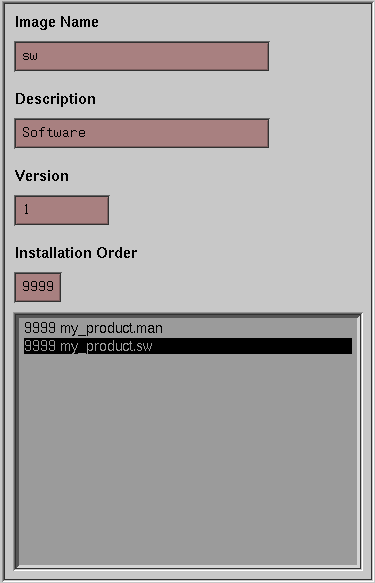 Figure 3-7 The Image Specification Sheet