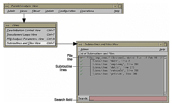 Figure 4-30 Subroutines and Files View 