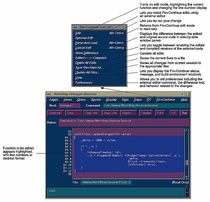 Figure 14 Using Fix+Continue