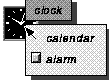 Desk Clock Pop-Up Menu