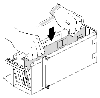 Figure 4-23 Inserting a PCI Board with an Extra-long Connector 