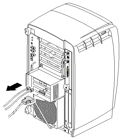 Figure 4-4 Removing the Cables from the PCI Module