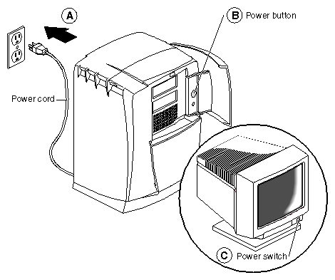 Figure 7-38 Powering on the Octane Workstation