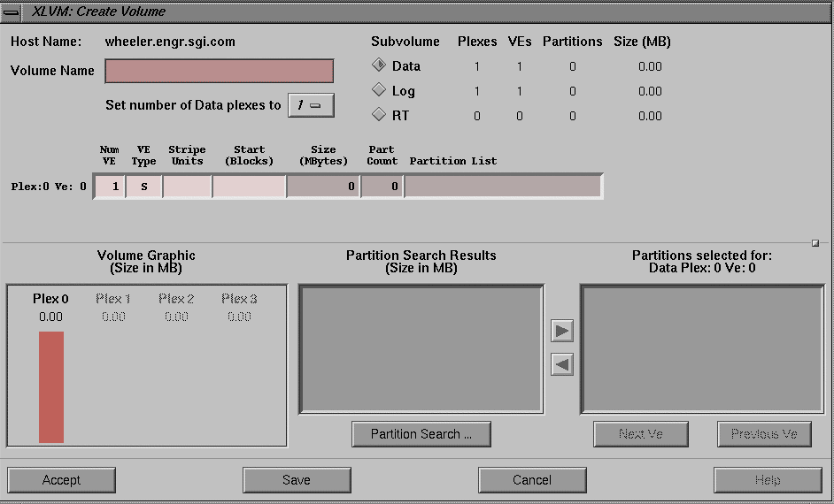 Figure 4-5 xlvm Create Volume Dialog