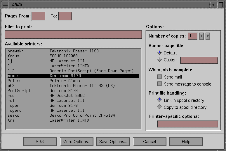 Figure 5-4 PrintBox Widget: With a Child Process