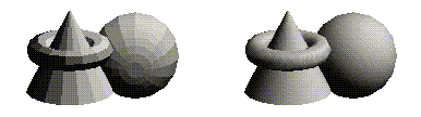 Figure E-1 Rendering with Polygonal Normals vs. True Normals