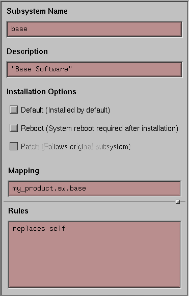 Figure 3-8 The Subsystem Specification Sheet