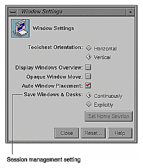 Figure 3-16 Setting Session Management