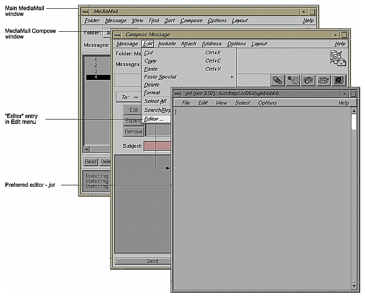 Figure 4-10 Selecting Preferred Editor in MediaMail 