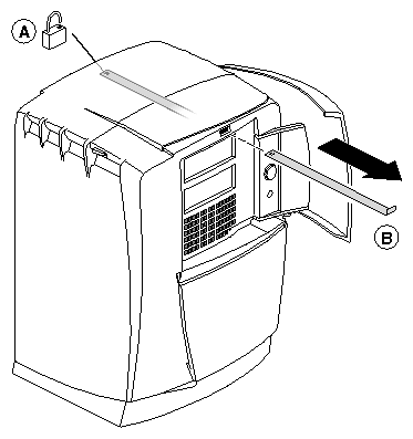 Figure 7-3 Unlocking and Removing the Lockbar