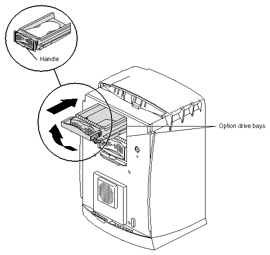 Figure 7-7 Sliding In an Optional Drive