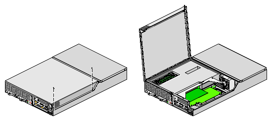 Opening Base Module to Install PCI Card