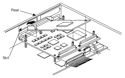 Figure 5-3 Inserting the GIO Board's I/O Connector Through the Backplane