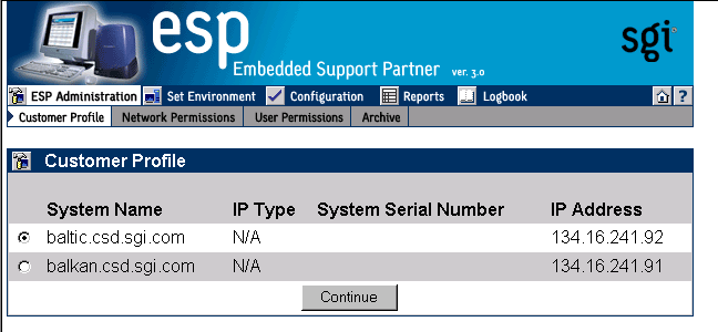 Figure 3-1 Choosing the System to Update the Customer Profile