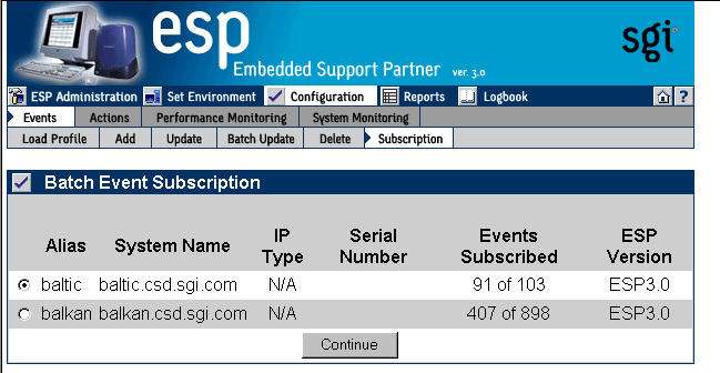 Figure 5-29 Batch Event Subscription Window