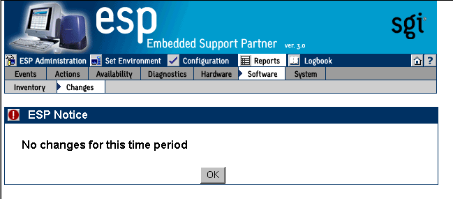 Figure 6-38 Example Software Changes Report (Single System Manager Mode)