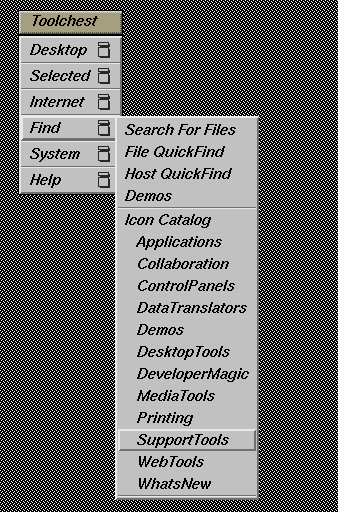 Figure 2-5 Toolchest Menu