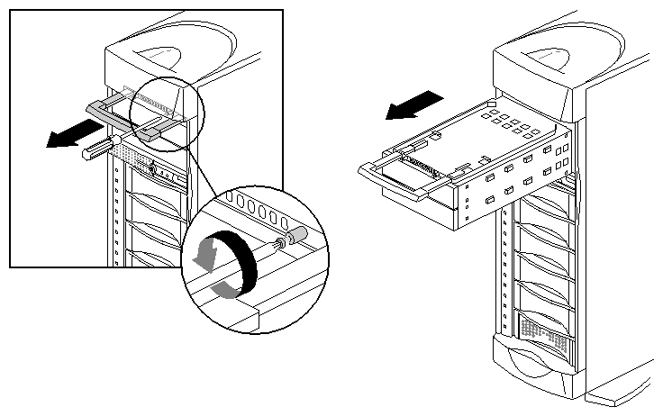 Figure 6-2 Removing the 5.25-Inch Peripheral Carrier