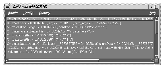 Breakpoint Results Displayed by the Call Stack