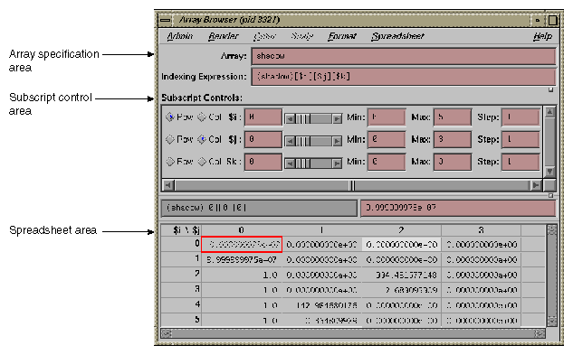 Array Browser Window for shadow 
Matrix