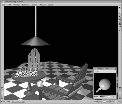 Figure 1-4 Example of a Component: Directional Light Editor (lower right)